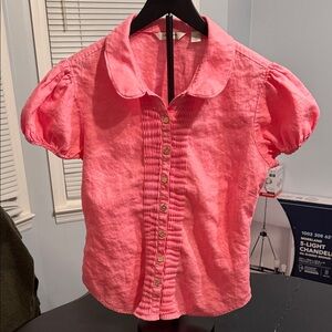 Linen Liz Claiborne Bright Pink Blouse